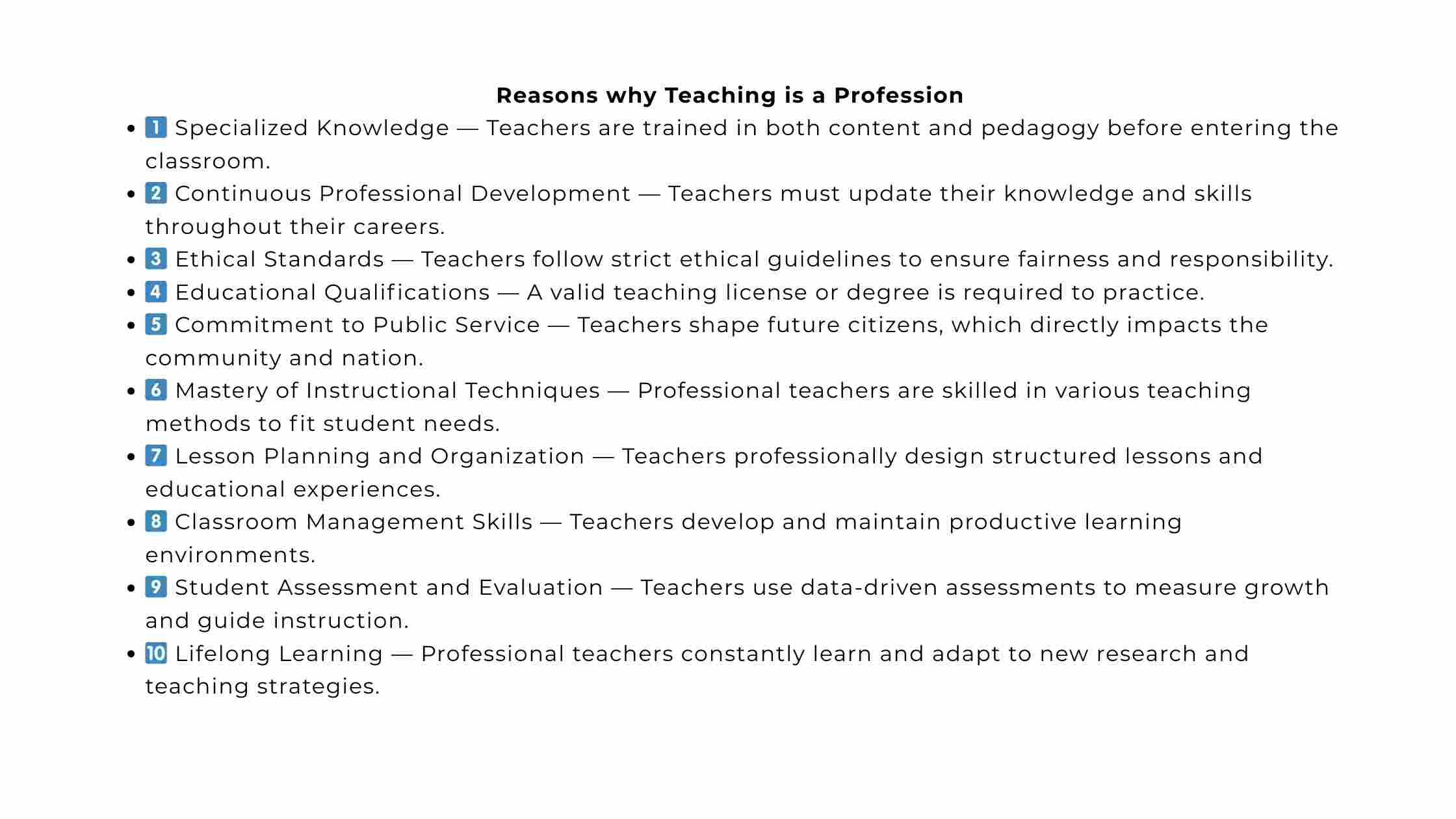 20 reasons why teaching is a profession