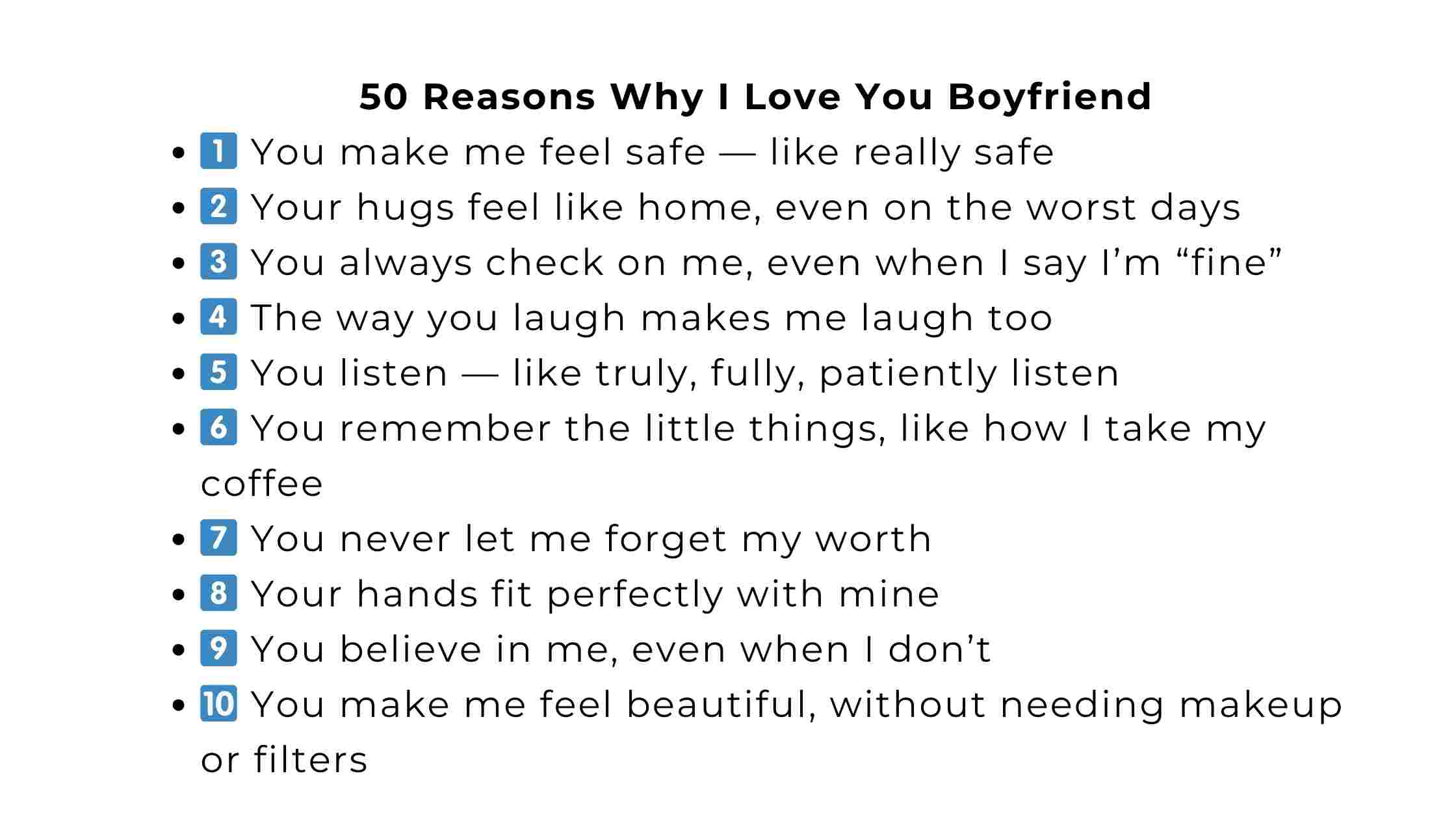 50 Reasons Why I Love You Boyfriend