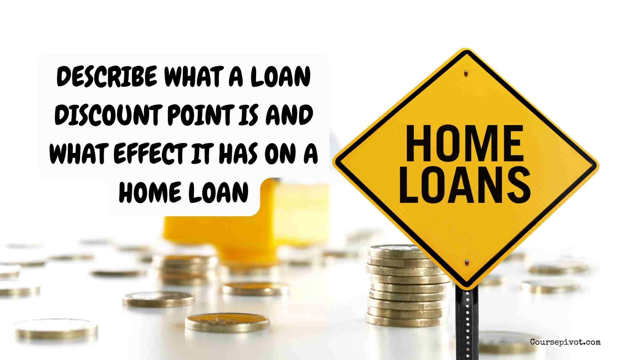 Describe What a Loan Discount Point Is and What Effect It Has on a Home Loan