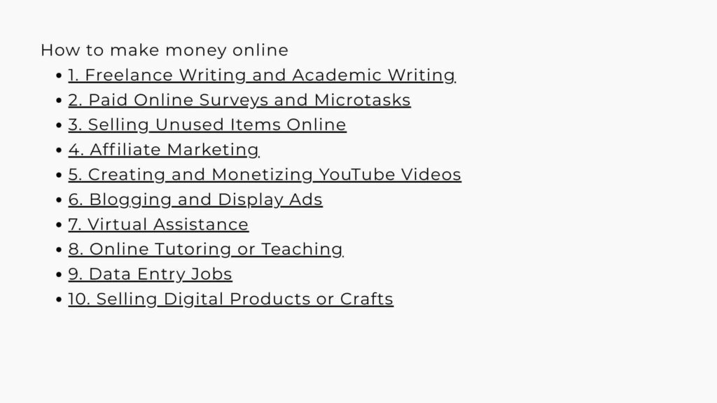 How to make money online