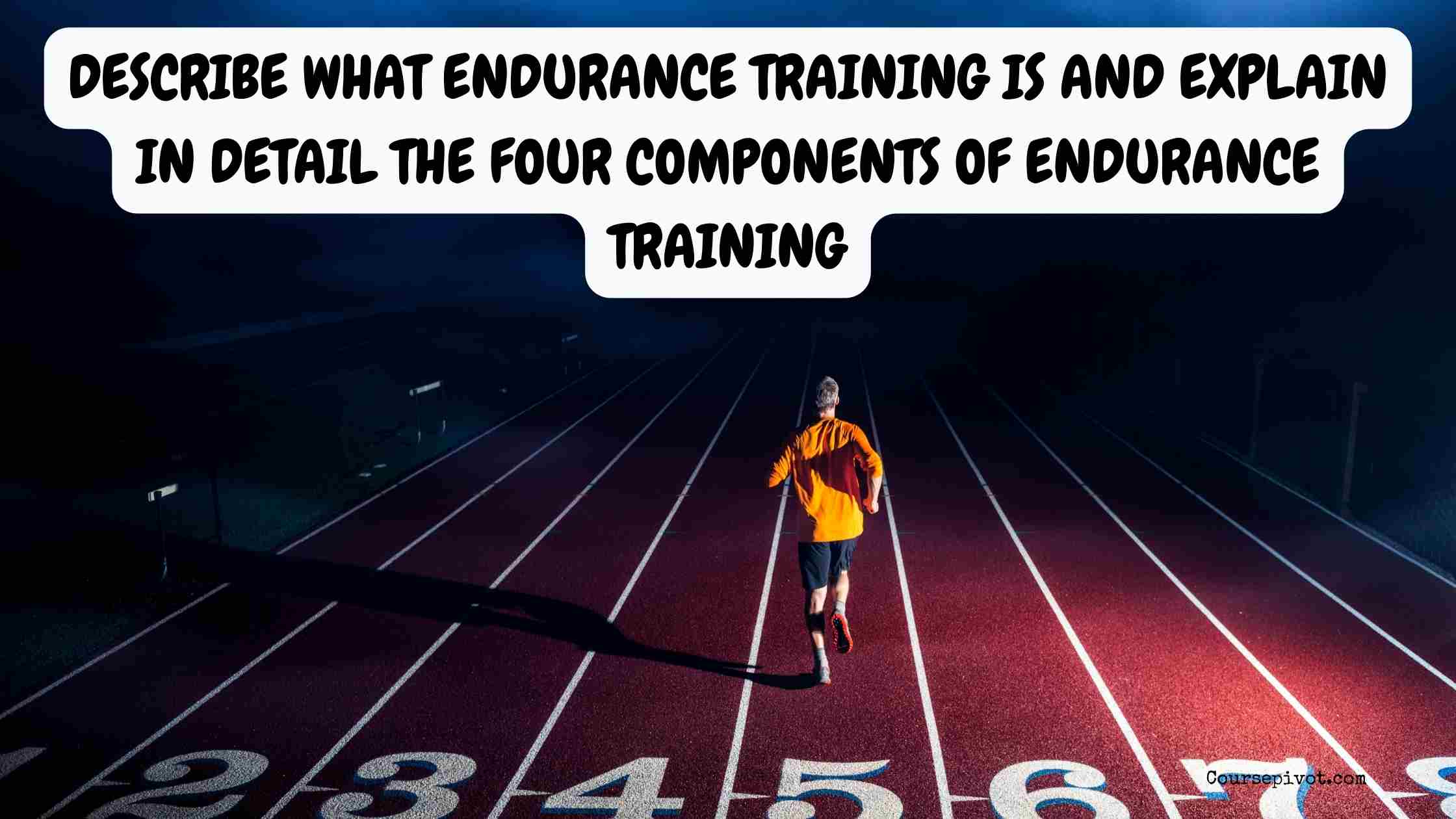 describe what endurance training is and explain in detail the four components of endurance training