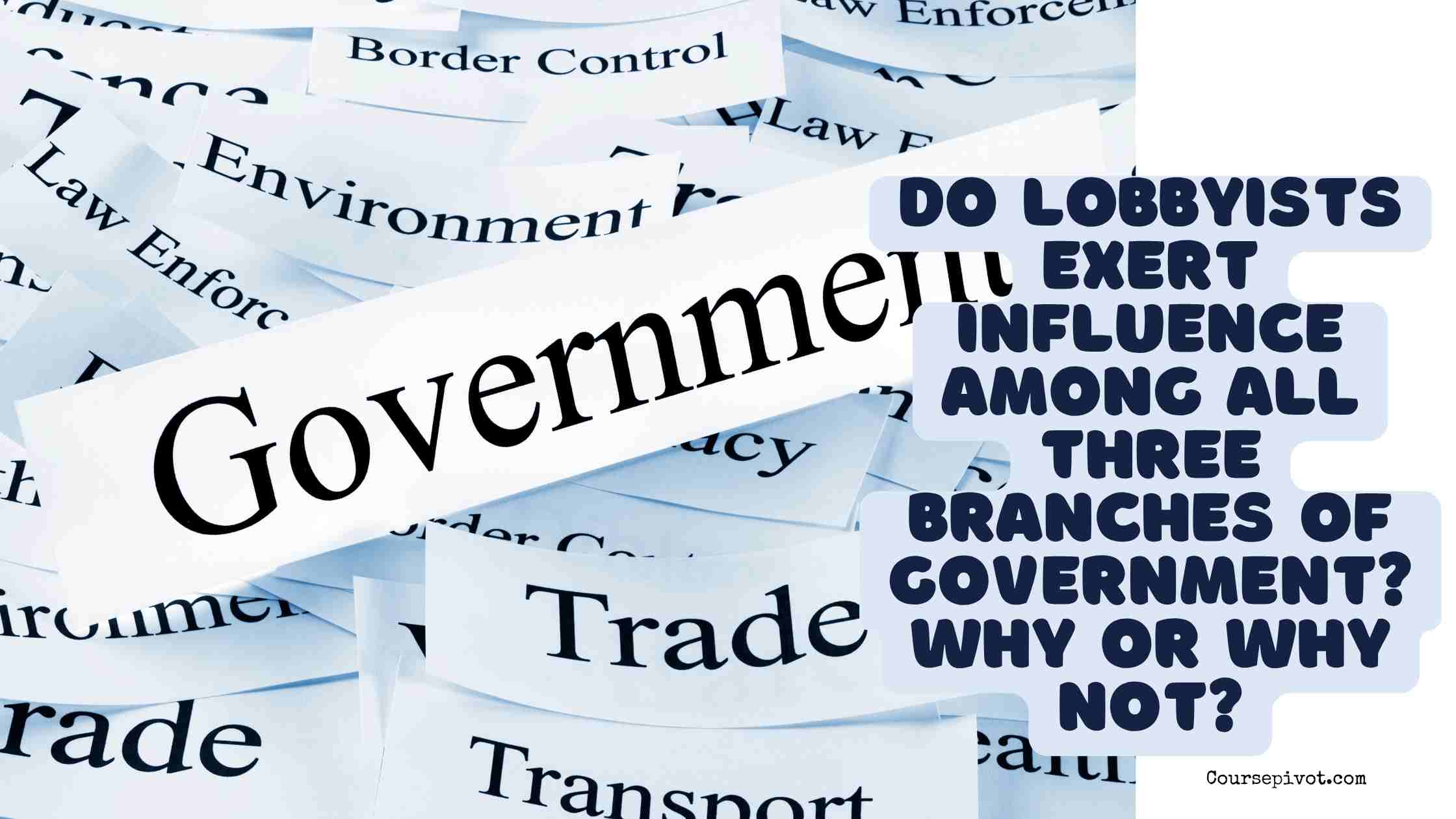 do lobbyists exert influence among all three branches of government? why or why not?