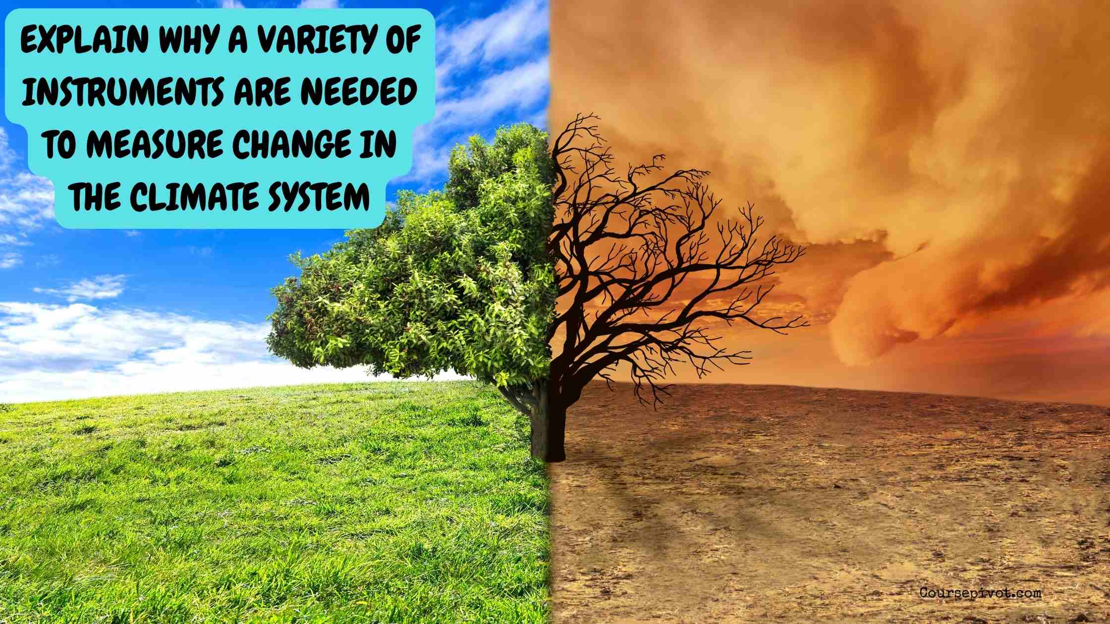 explain why a variety of instruments are needed to measure change in the climate system