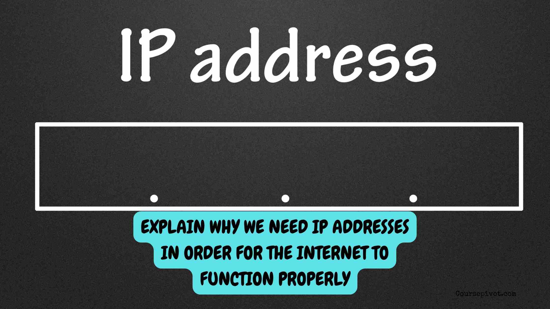 explain why we need ip addresses in order for the internet to function properly
