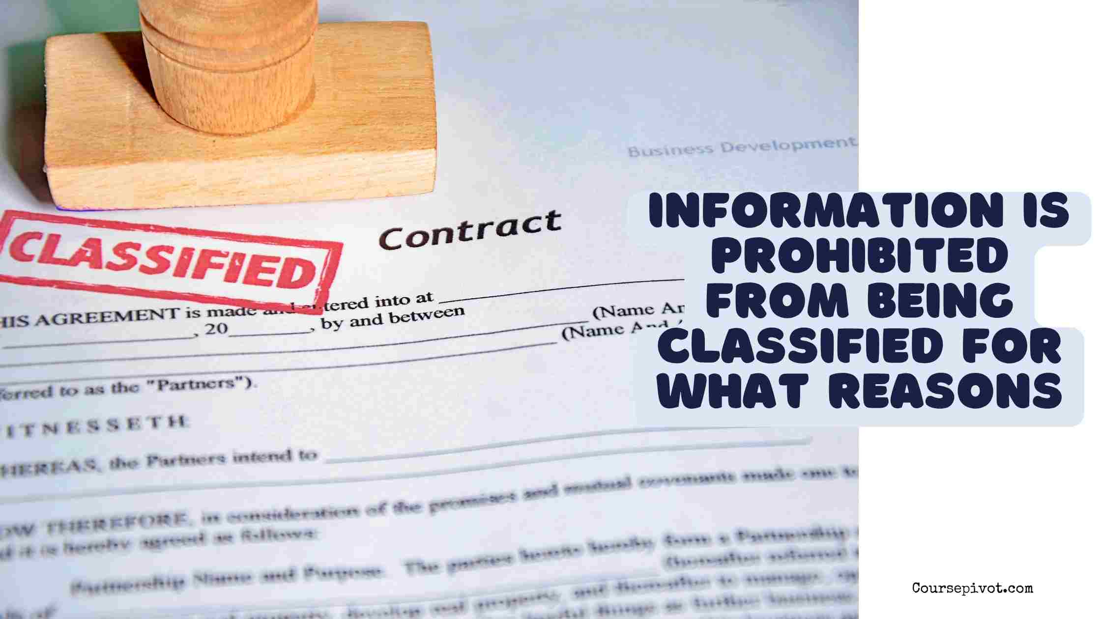 information is prohibited from being classified for what reasons