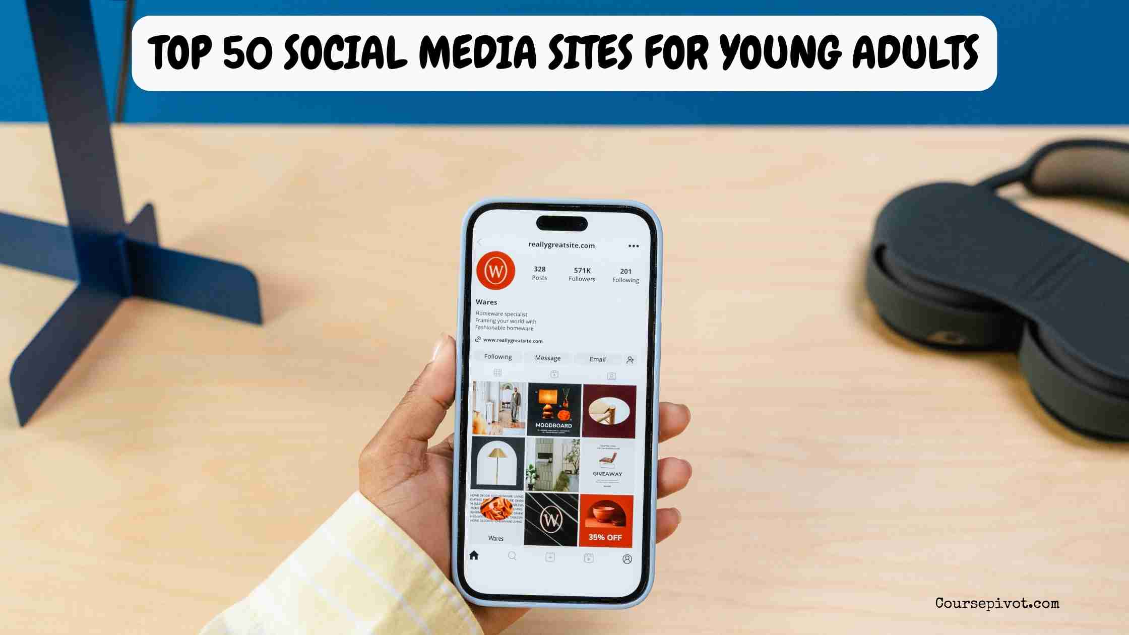 top 50 social media sites for young adults
